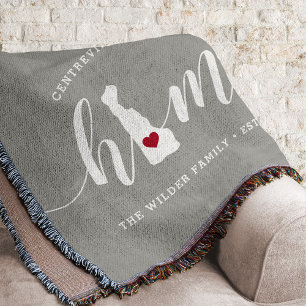 Delaware Home State Personalized Rustic Throw Blanket