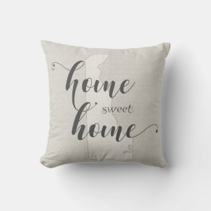 Delaware - Home Sweet Home burlap-look Throw Pillow