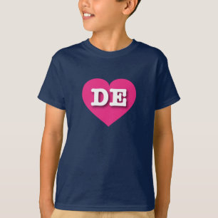 Delaware Hot Pink Heart - I love DE T-Shirt