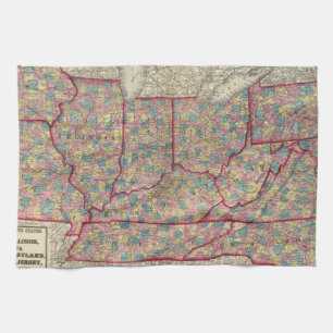 Delaware, Illinois, Indiana, and Iowa Kitchen Towel