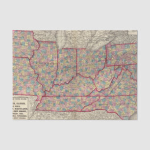 Delaware, Illinois, Indiana, and Iowa Tissue Paper