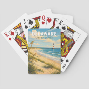 Delaware Illustration Travel Art Vintage Playing Cards