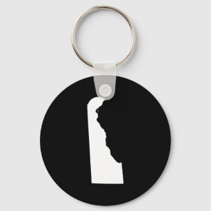 Delaware in White and Black Keychain