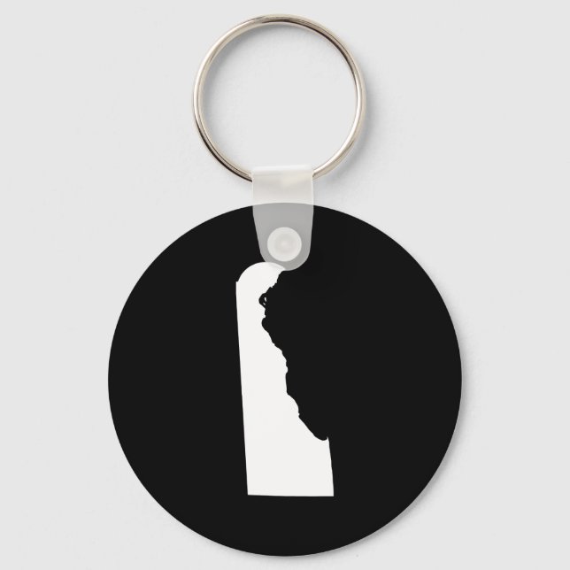Delaware in White and Black Keychain (Front)