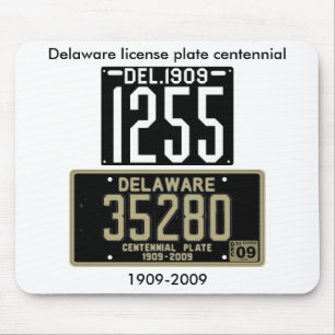 Delaware license plate centennial mouse pad