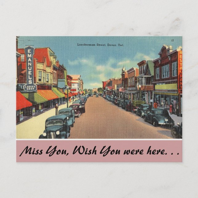 Delaware, Loockerman Street Postcard (Front)