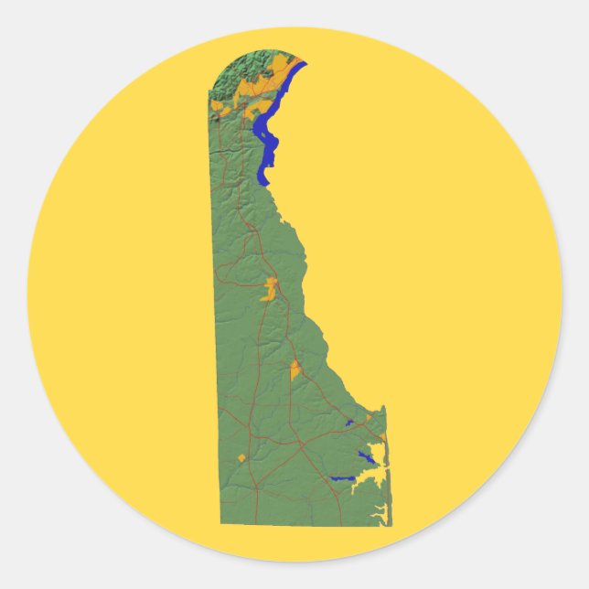 Delaware Map Sticker (Front)