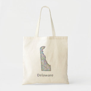 Delaware map tote bag