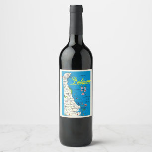 Delaware Map Wine Label