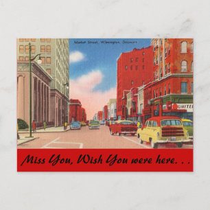 Delaware, Market Street Postcard