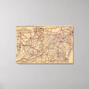 Delaware, Maryland, Virginia, West Virginia Canvas Print