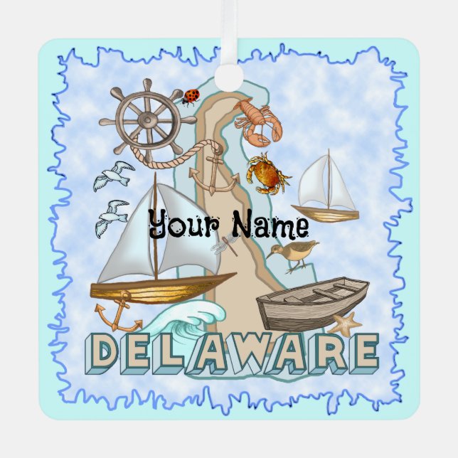 Delaware Metal Ornament (Front)
