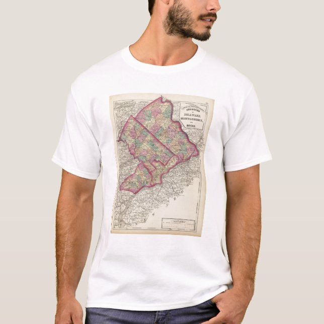 Delaware, Montgomery, Bucks counties T-Shirt (Front)