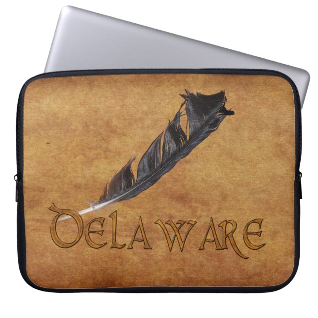 DELAWARE Native American Feather Laptop Sleeve (Front)
