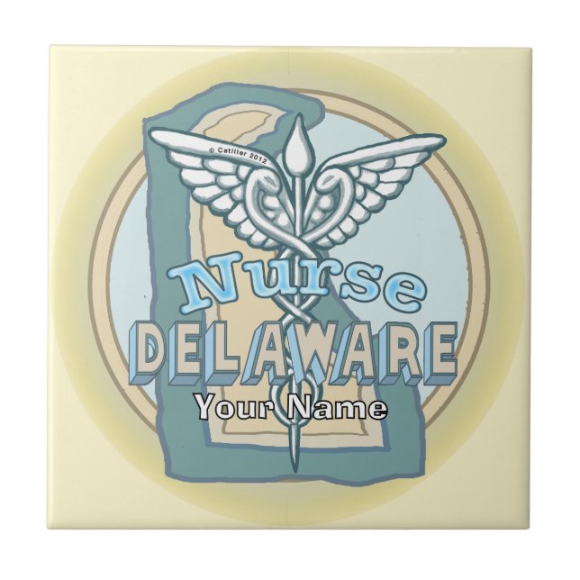 Delaware Nurse Caduceus Tile (Front)
