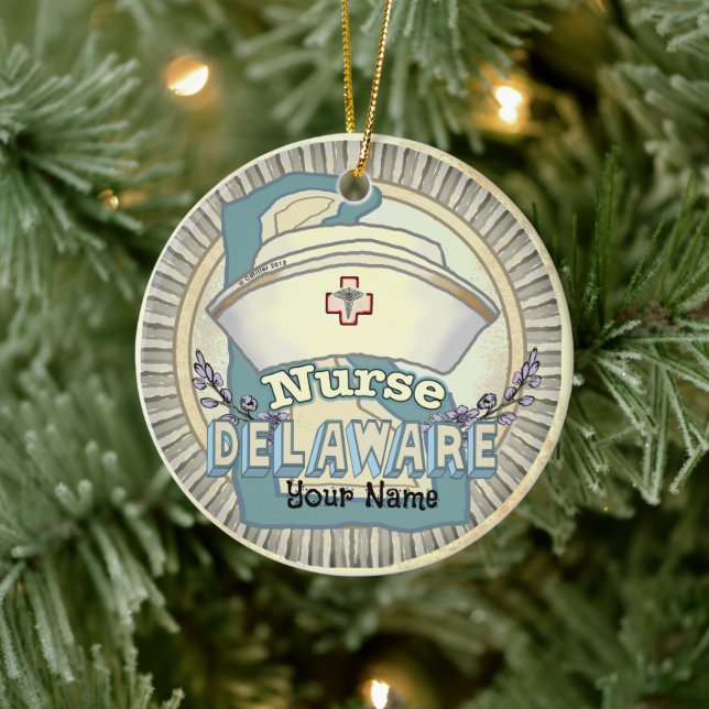 Delaware Nurse Ceramic Ornament (Tree)