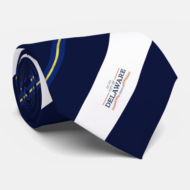 Delaware (Ohio) city flag Neck Tie (Rolled)