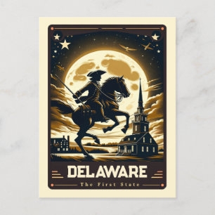 Delaware Patriotic Spirit Vintage Postcard