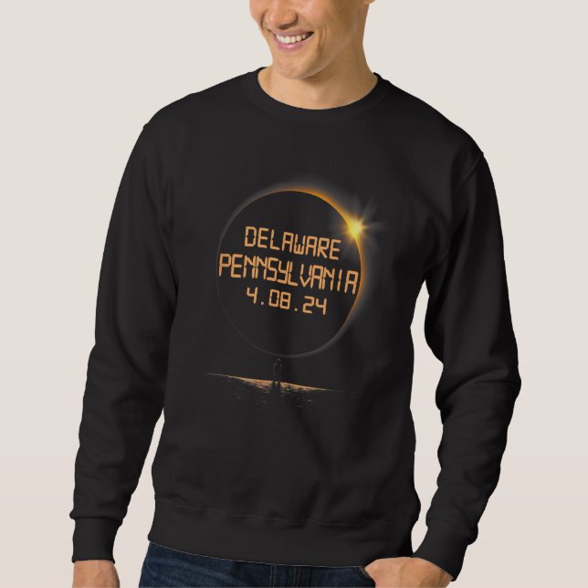 Delaware Pennsylvania PA Total Solar Eclipse April Sweatshirt (Front)
