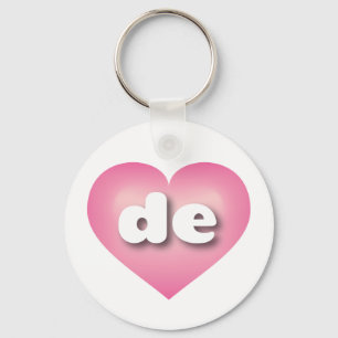 Delaware pink fade heart - I love de Keychain