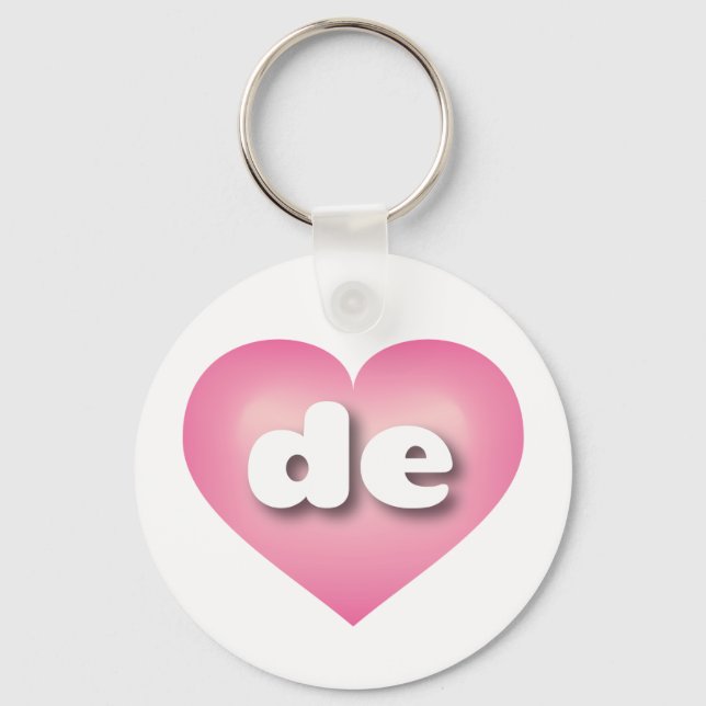 Delaware pink fade heart - I love de Keychain (Front)