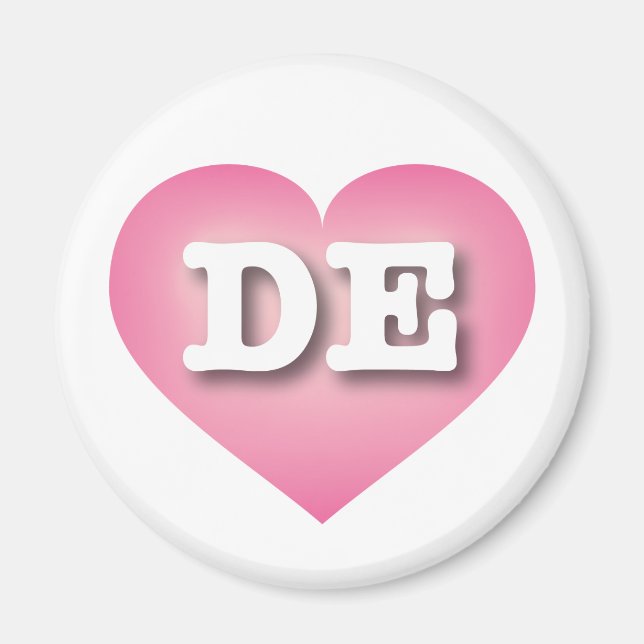 Delaware Pink Fade Heart - I love DE Magnet (Front)