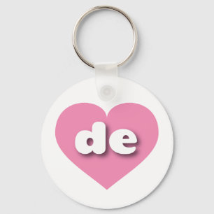 Delaware pink heart - I love de Keychain