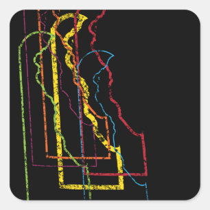 delaware pride blur square sticker