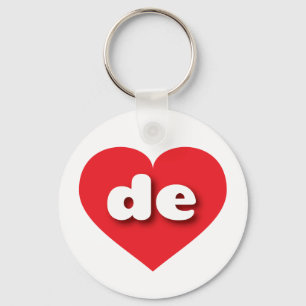 Delaware Red Heart - I love DE Keychain