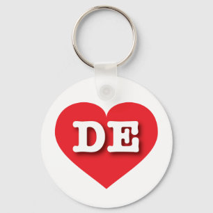 Delaware Red Heart - I love DE Keychain