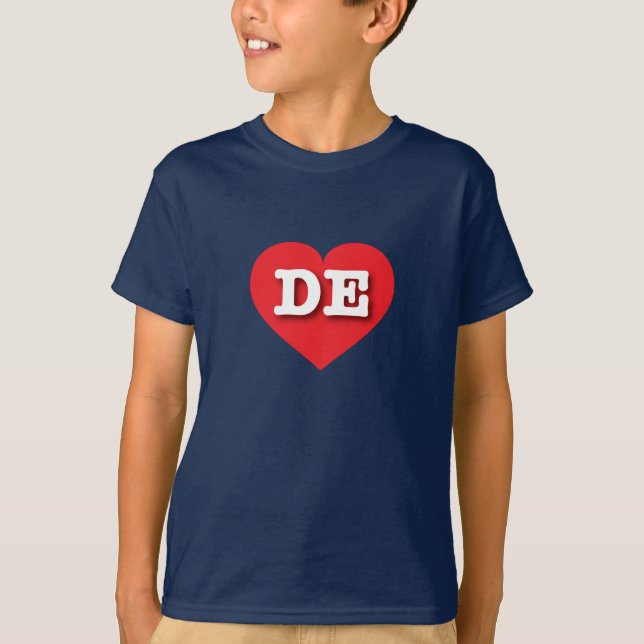 Delaware Red Heart - I love DE T-Shirt (Front)