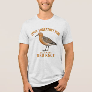 Delaware Red Knot Wings of Migration Tri-Blend Shirt