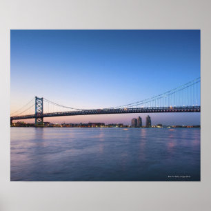 Delaware River, Ben Franklin Bridge Poster