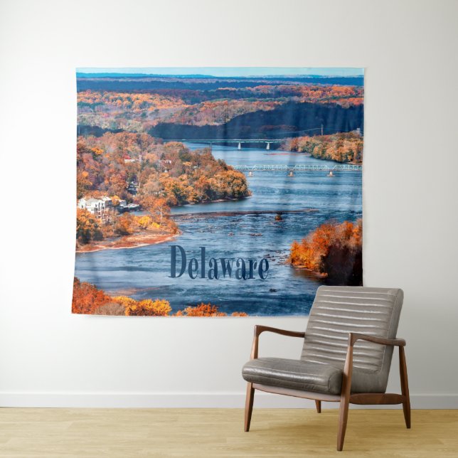Delaware River Fall Leaves Tapestry (In Situ (Horizontal))