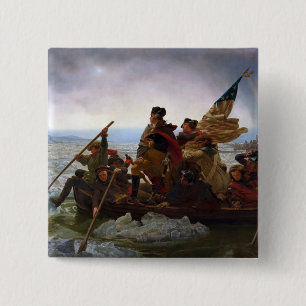 Delaware River Revolution Pres. George Washington 2 Inch Square Button