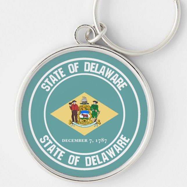 Delaware Round Emblem Keychain (Front)