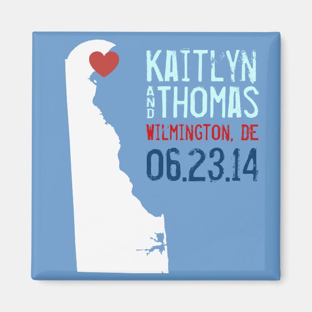 Delaware Save the Date - Customizable City Magnet (Front)