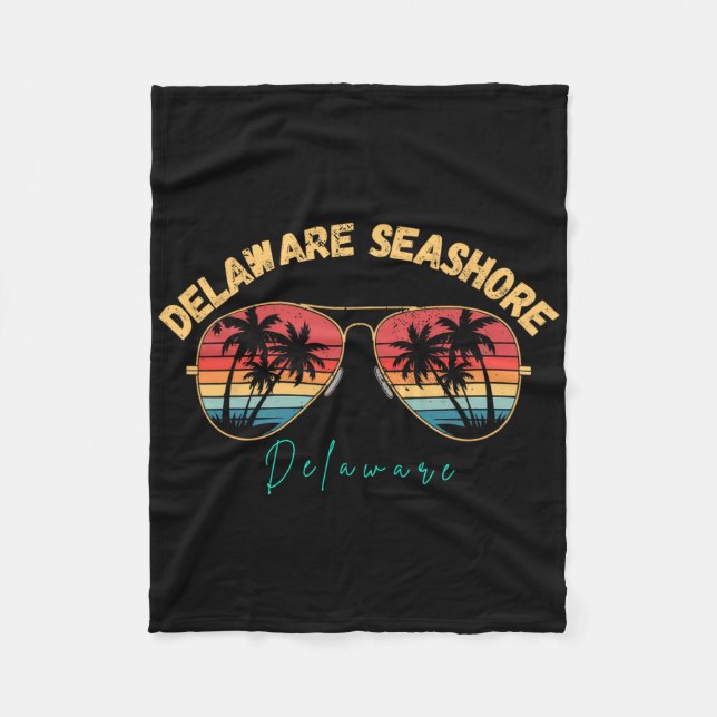 Delaware Seashore Delaware Souvenir Surfboard  Fleece Blanket (Front)