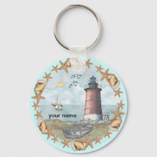 Delaware Shells Lighthouse   keychain