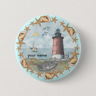 Delaware Shells Lighthouse pin button