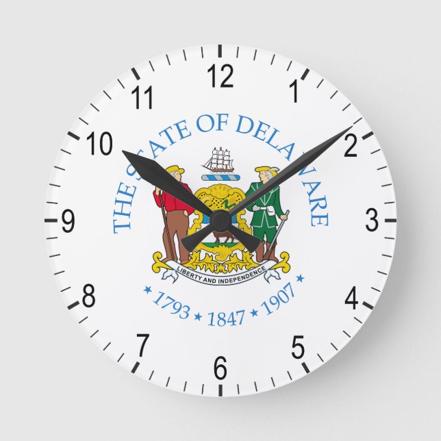 Delaware sign round clock (Front)