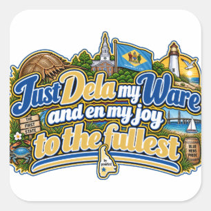 Delaware square sticker
