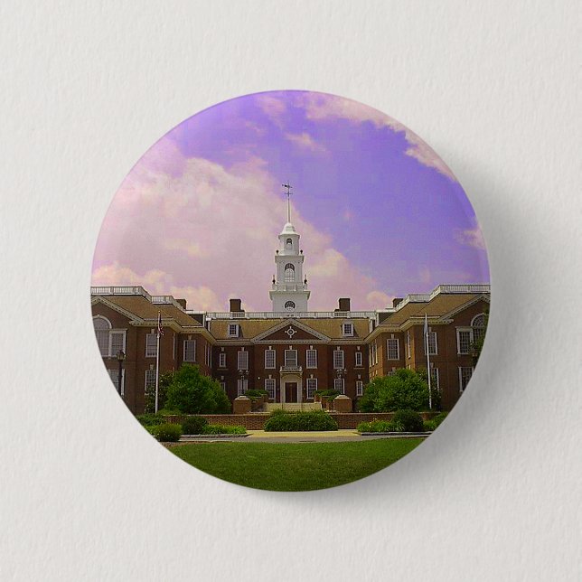 Delaware State Capital 2 Inch Round Button (Front)
