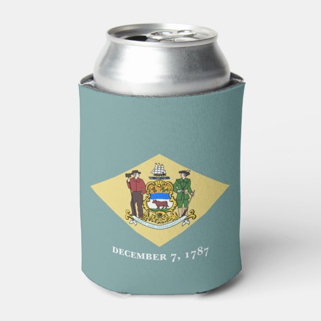 Delaware State Flag Can Cooler (Can Front)