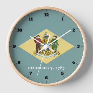 DELAWARE STATE FLAG CLOCK