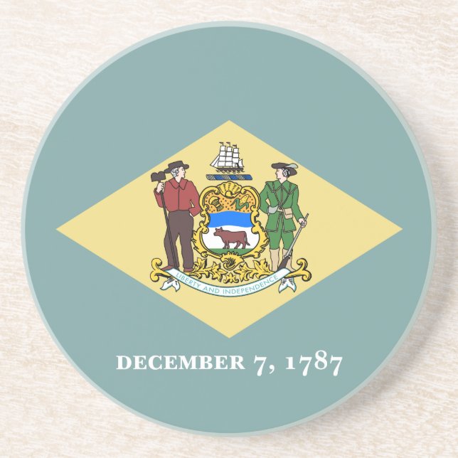 Delaware State Flag Coaster (Front)