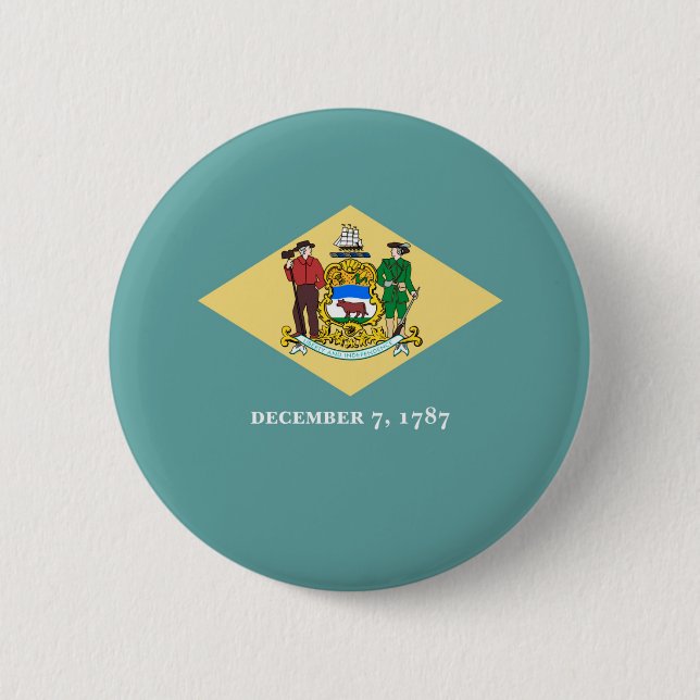 Delaware State Flag Design 2 Inch Round Button (Front)