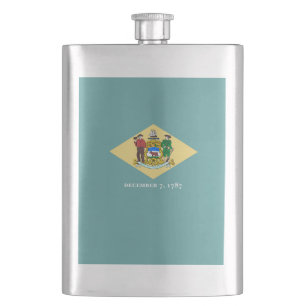 Delaware State Flag Design Hip Flask