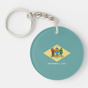 Delaware State Flag Design Keychain