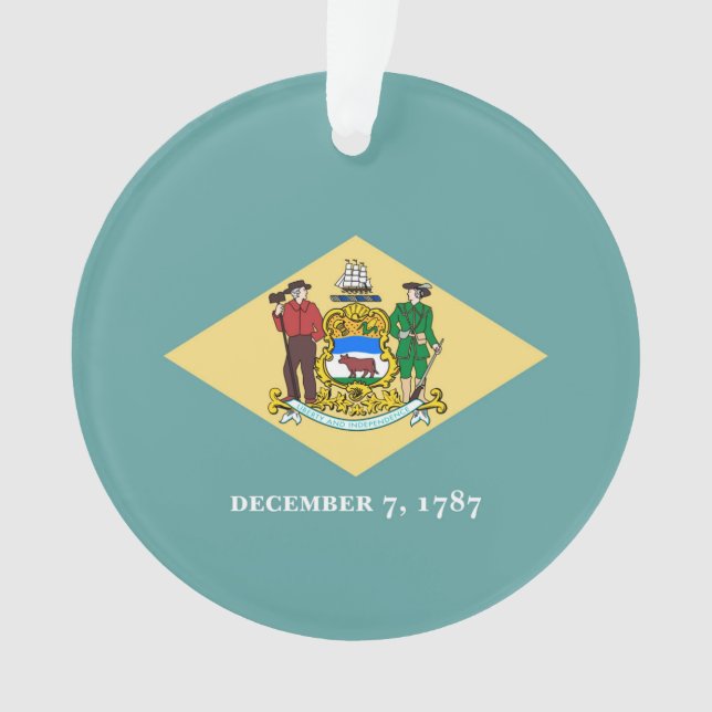 Delaware State Flag Design Ornament (Front)